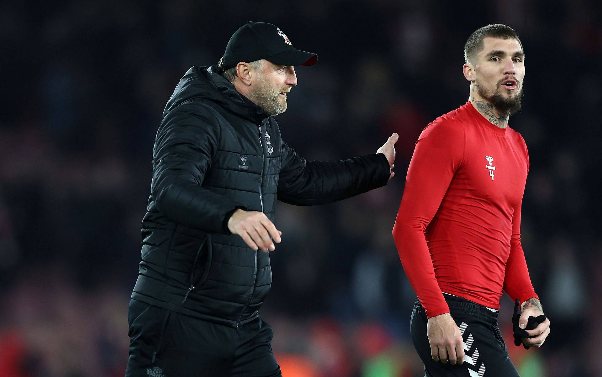 Ralph Hassenhuttl celebrates his side's hard-earned draw against City.